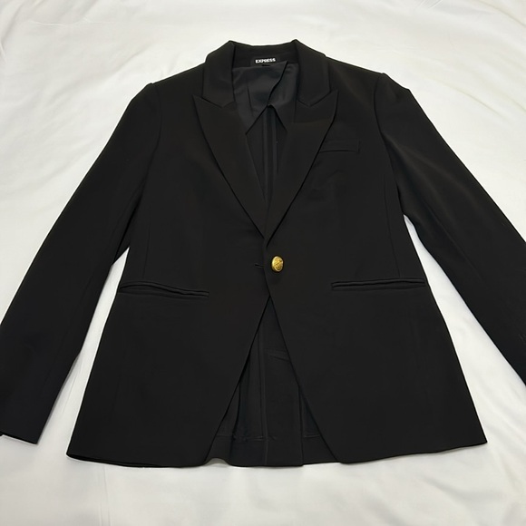 Express women’s Blazer one button gold Size S - Picture 2 of 16